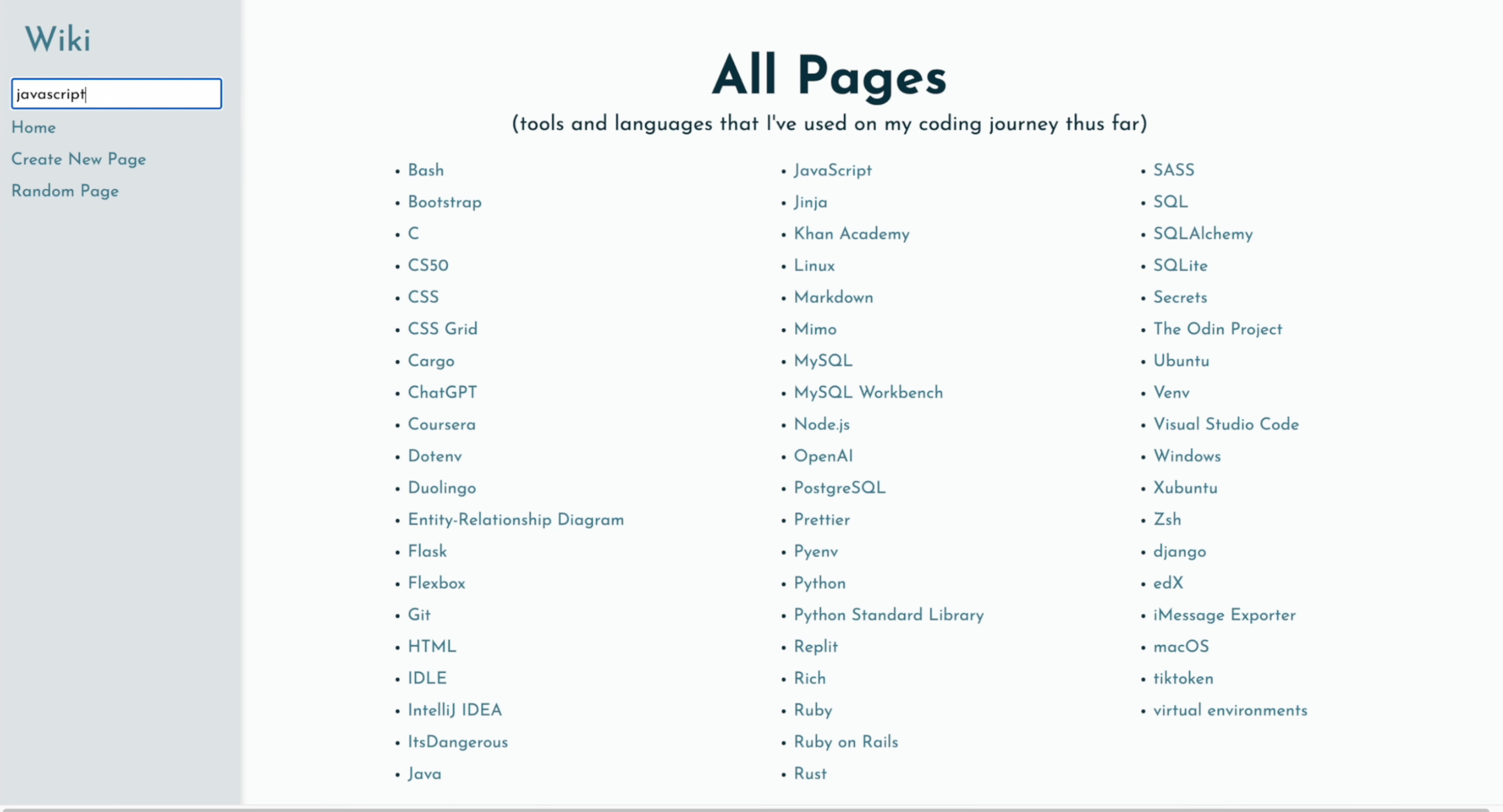 Wiki Page Screenshot