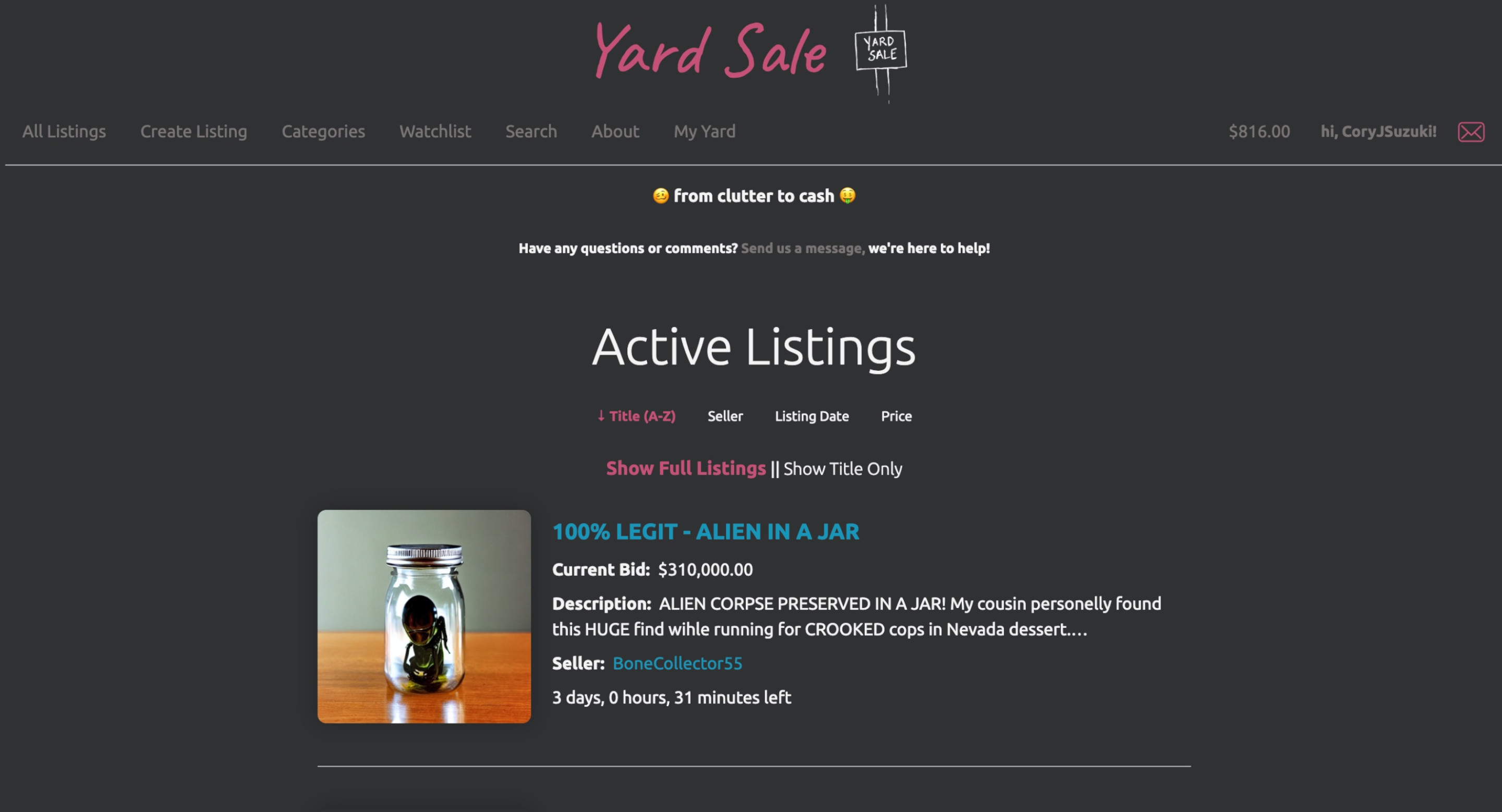 Yard Sale Screenshot